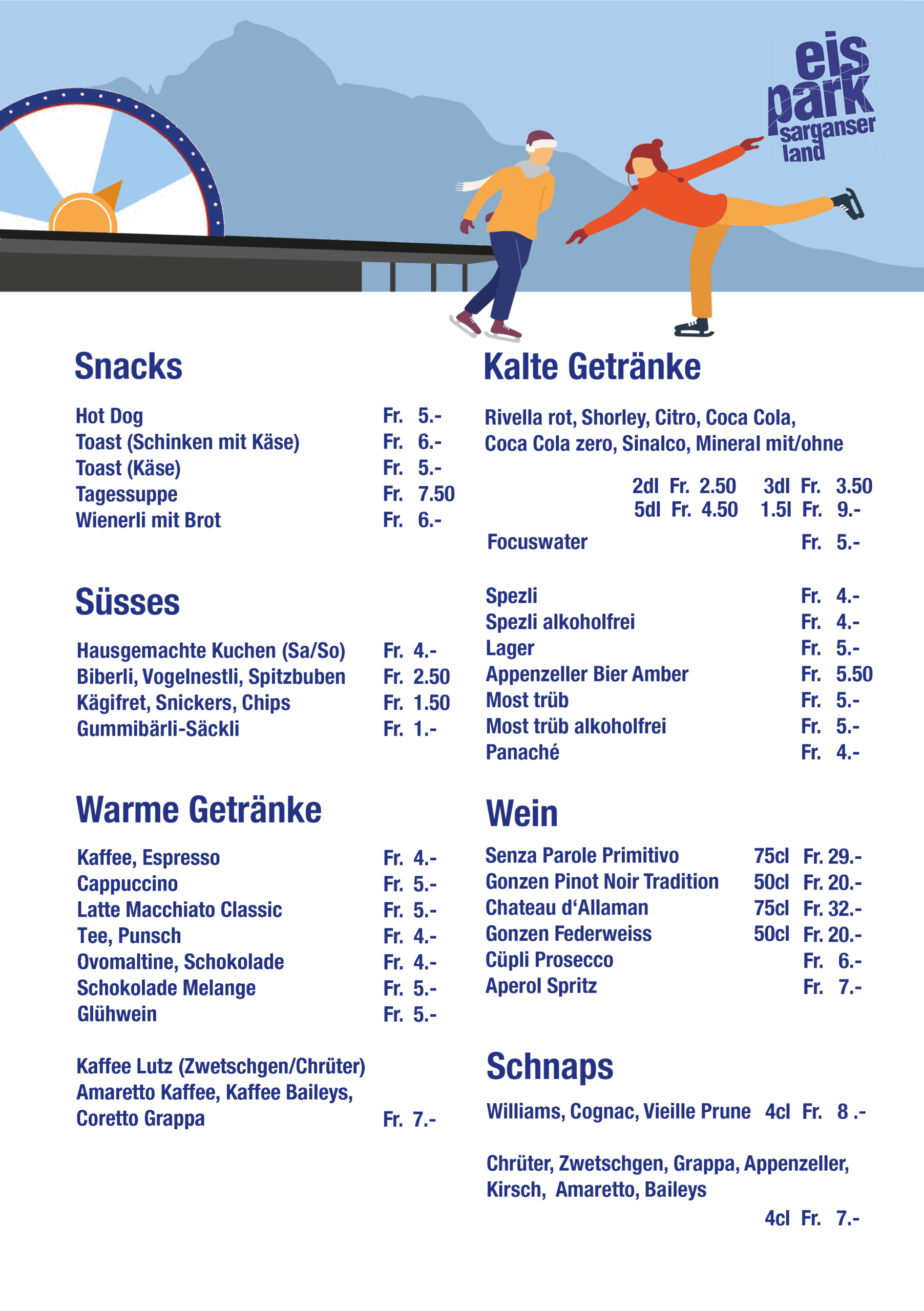 Getränke und Snacks